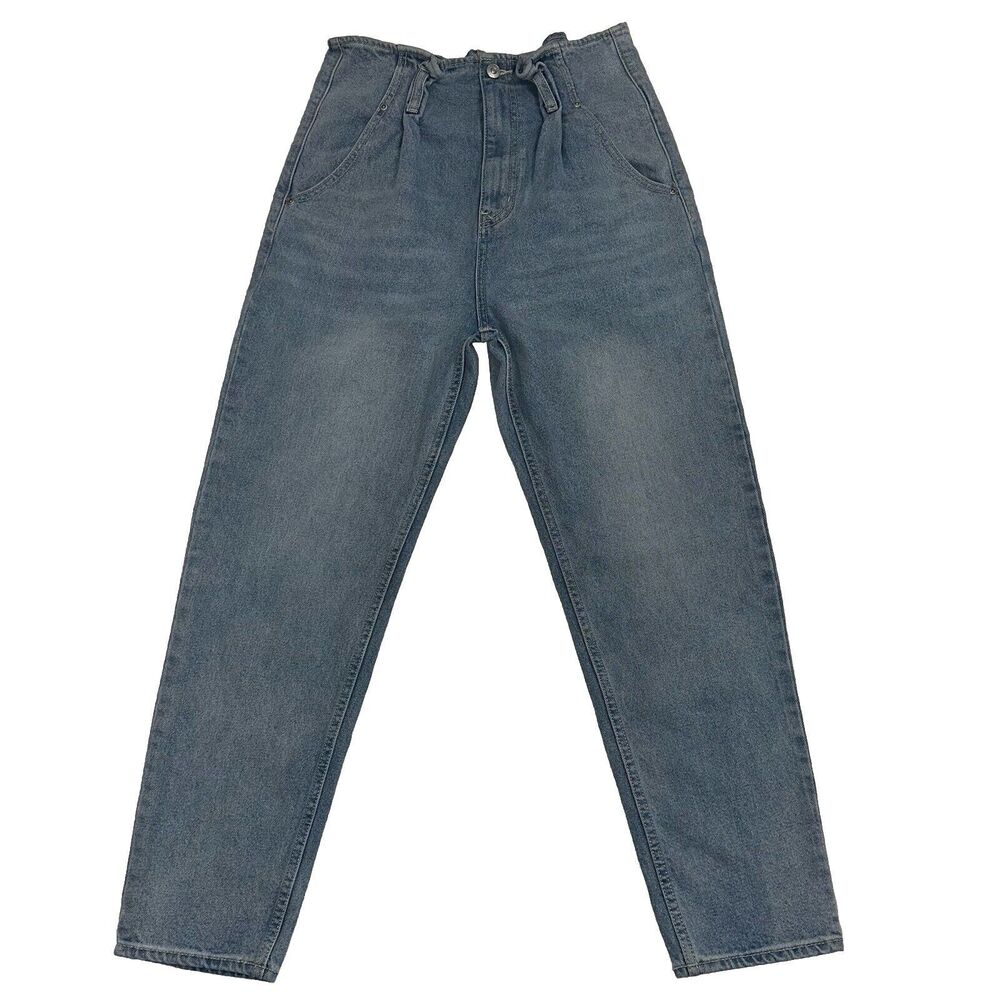 Free People We The Free Slouchy High Rise Tapered Leg Denim Jeans Blue Size 26